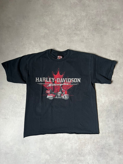 【VINTAGE】Harley-Davidson "Clare's Niagara Falls" Graphic T-Shirt / Faded Black
