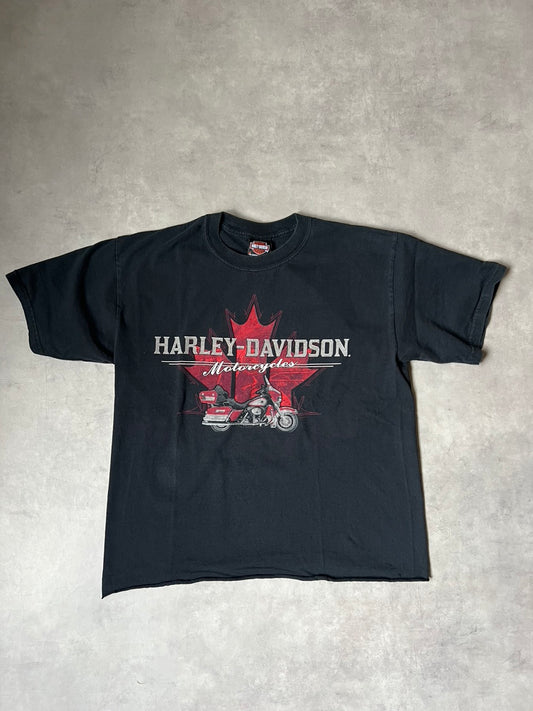【VINTAGE】Harley-Davidson "Clare's Niagara Falls" Graphic T-Shirt / Faded Black
