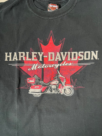 【VINTAGE】Harley-Davidson "Clare's Niagara Falls" Graphic T-Shirt / Faded Black