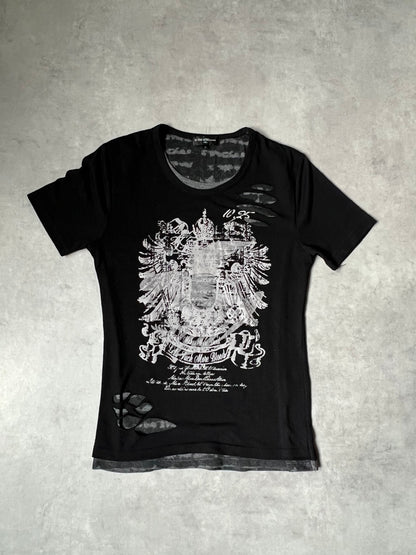 【VINTAGE】in the attic homme 디스트로이드 레이어드 그래픽 티셔츠 / 블랙