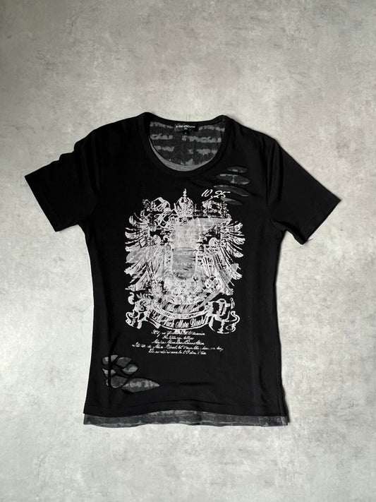 【VINTAGE】in the attic homme Distressed Layered Graphic T-Shirt / Black