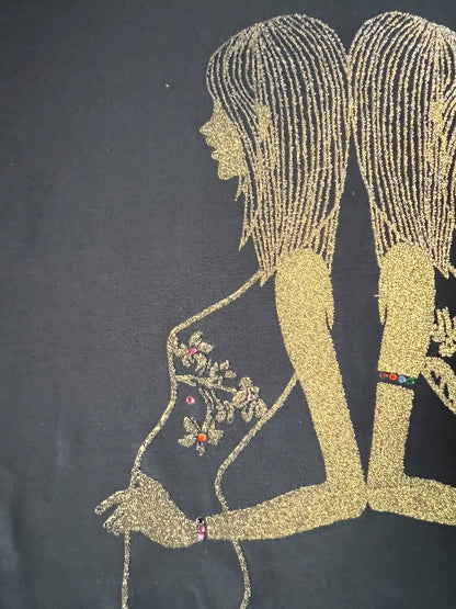 【VINTAGE】Ladies londa Heisei Gyaru Glitter Graphic Tank Top / Shibuya 109 Fashion