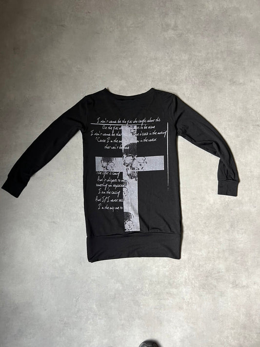 【VINTAGE】SWEET ROUGE Rock Skull Long Sleeve Top / Heisei Gyaru Shibuya 109 Style