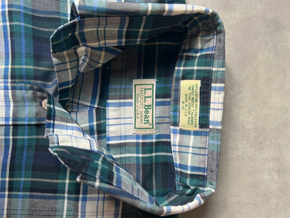 【VINTAGE】L.L.Bean Made in USA Plaid Button-Down Shirt / Green & Blue