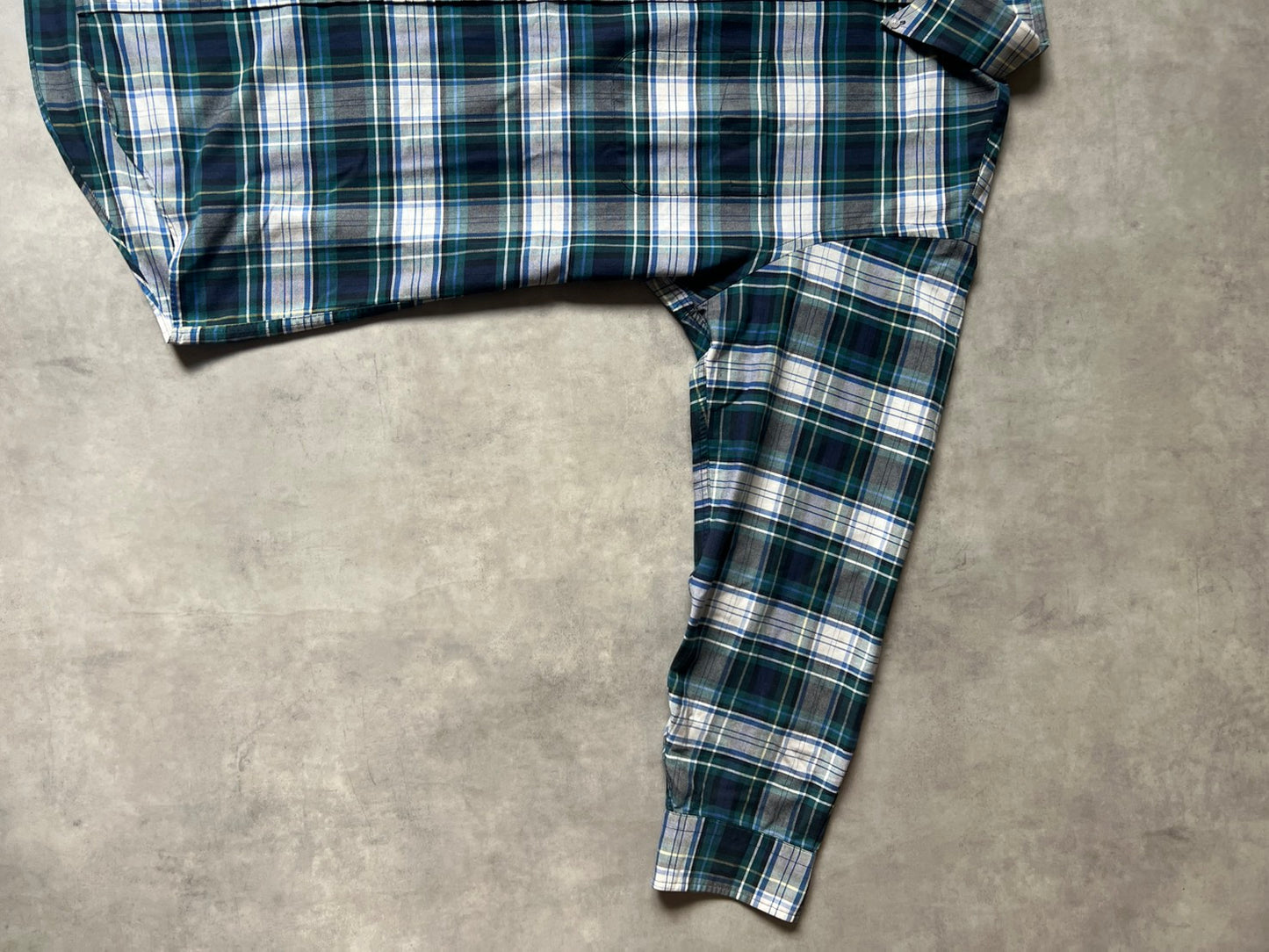 【VINTAGE】L.L.Bean Made in USA Plaid Button-Down Shirt / Green & Blue