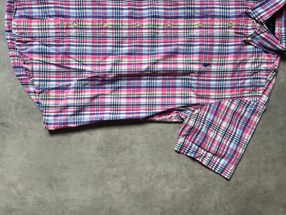 【VINTAGE】RALPH LAUREN Plaid Short-Sleeve Button-Down Shirt / Pink & Multi-Color