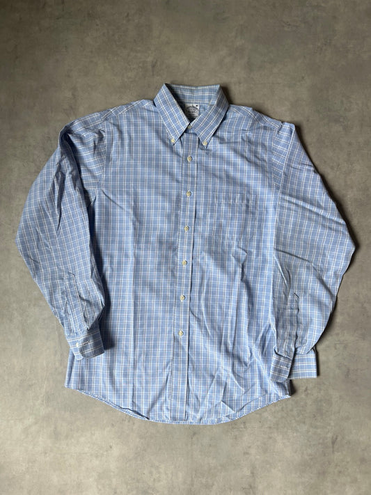 【VINTAGE】Brooks Brothers "REGENT" Plaid Non-Iron Supima Cotton Shirt / Blue & White
