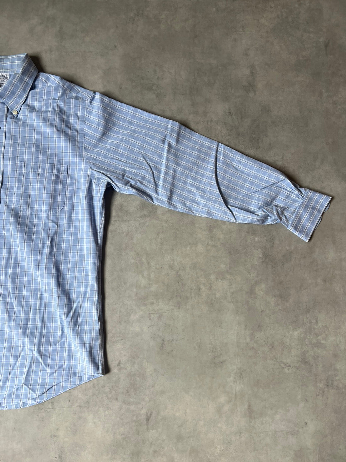 【VINTAGE】Brooks Brothers "REGENT" 플래드 논아이언 수피마 코튼 셔츠 / 블루 & 화이트