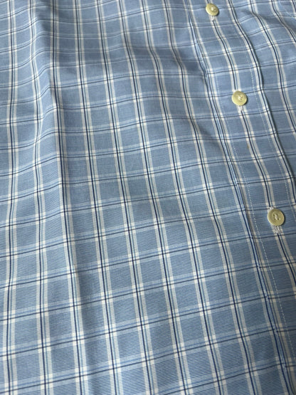 【VINTAGE】Brooks Brothers "REGENT" 플래드 논아이언 수피마 코튼 셔츠 / 블루 & 화이트