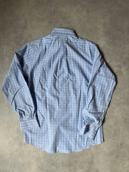 【VINTAGE】Brooks Brothers "REGENT" 플래드 논아이언 수피마 코튼 셔츠 / 블루 & 화이트