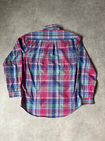 【VINTAGE】RALPH LAUREN "CUSTOM FIT" Plaid Long-Sleeve Button-Down Shirt / Pink & Multi-Color / Size 2XL